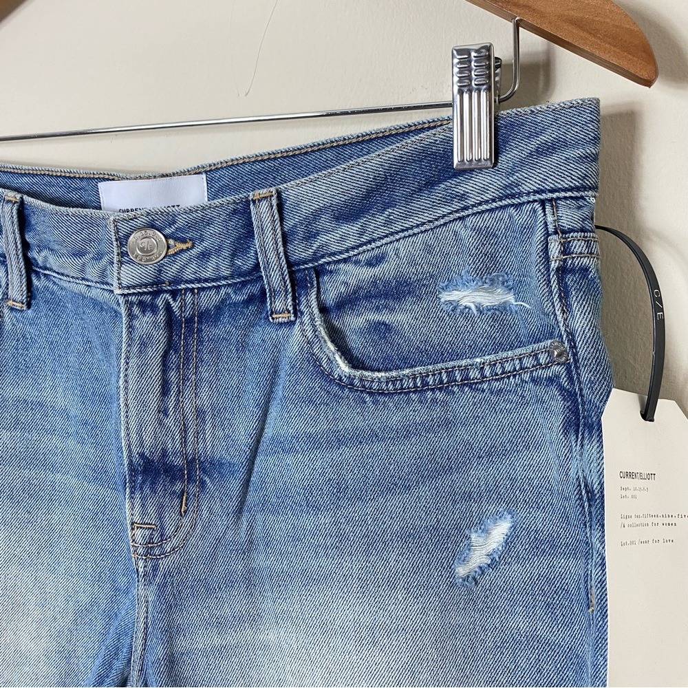 NEW Current Elliott The Boyfriend Short in 2 Year Destroy Rigid Indigo - 28 - Picture 14 of 16